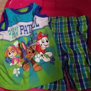 Like new Paw Patrol shorts and tank set 3T